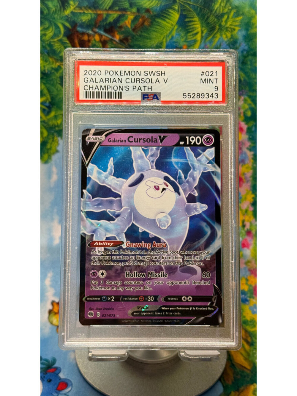 Galarian Cursola V Pokémon Champion’s Path No. 021/073 2020 PSA 9